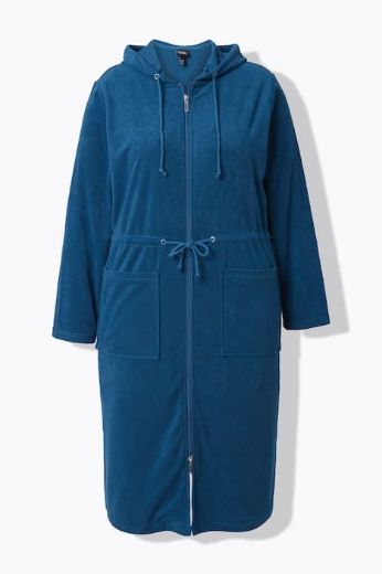 Plus size veliki brojevi Ogrtač s patentnim zatavaračem i kapuljačom za punije