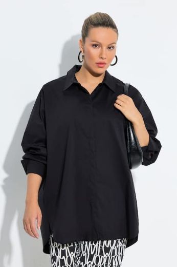 Plus size veliki brojevi Košulja dugih rukava skrivenog kopčanja za punije