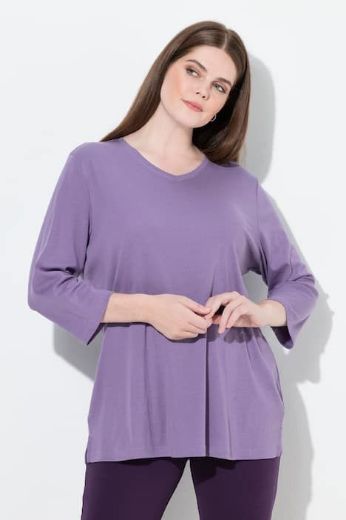 Plus size veliki brojevi Majica V ovratnika 3/4 rukava za punije