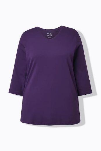 Plus size veliki brojevi Majica V ovratnika 3/4 rukava za punije