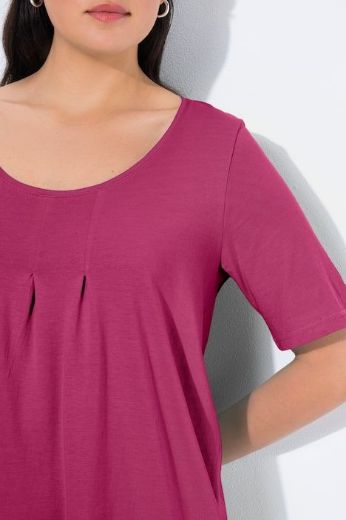 Plus size veliki brojevi Majica s naborima duži model za punije