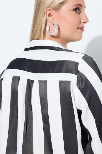 Plus size veliki brojevi Košulja s okomitim i vodoravnim prugama za punije