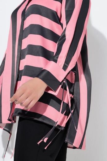 Plus size veliki brojevi Košulja s okomitim i vodoravnim prugama za punije