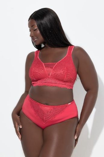 Plus size veliki brojevi Gaćice od mikrofibre s dodatkom ukrasne čipke za punije