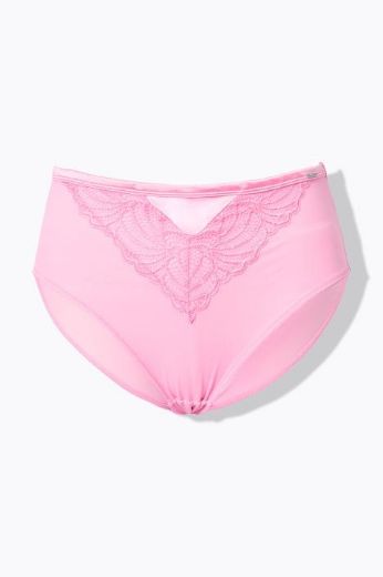 Plus size veliki brojevi Gaćice od mikrofibre s dodatkom ukrasne čipke za punije