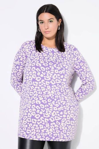 Plus size veliki brojevi Majica dugih rukava s leopard printom za punije