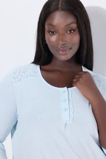 Plus size veliki brojevi Spavaćica 3/4 rukava s gumbićima za punije