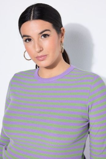 Plus size veliki brojevi Majica dugih rukava na pruge za punije