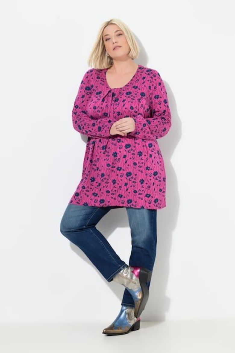 Plus size veliki brojevi Tunika dugih rukava A kroja za punije