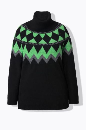 Plus size veliki brojevi Pulover dugih rukava povišenog ovratnika za punije