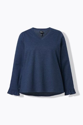 Plus size veliki brojevi Majica dugih rukava V ovratnika za punije