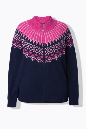 Plus size veliki brojevi Kardigan pleteni s patentnim zatvaračem za punije