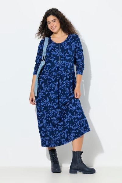 Veliki brojevi Haljina maxi dugih rukava moda za punije