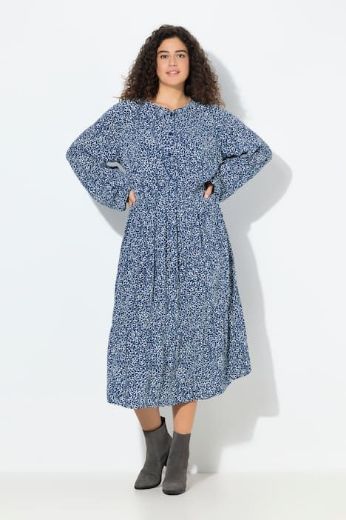 Plus size veliki brojevi Haljina midi dugih rukava za punije