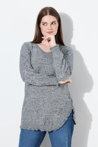 Veliki brojevi Pulover dugih rukava V ovratnika moda za punije