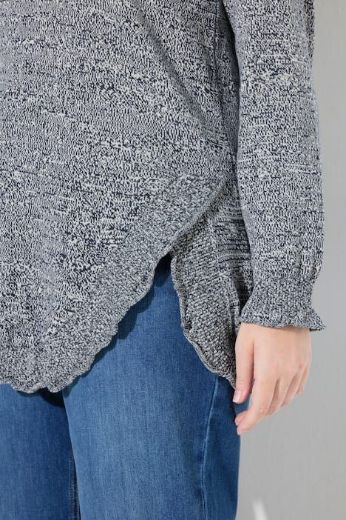 Plus size veliki brojevi Pulover dugih rukava V ovratnika za punije