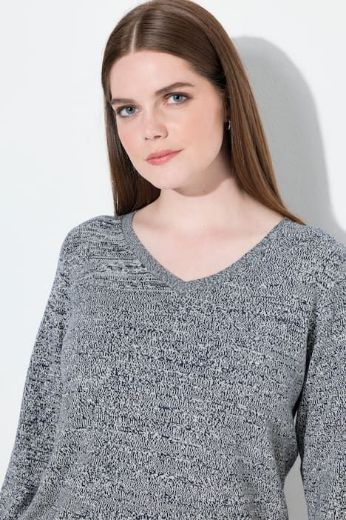 Plus size veliki brojevi Pulover dugih rukava V ovratnika za punije