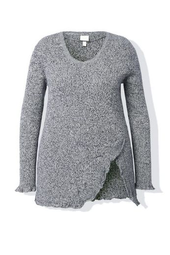 Plus size veliki brojevi Pulover dugih rukava V ovratnika za punije