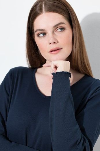 Plus size veliki brojevi Majica dugih rukava V ovratnika za punije