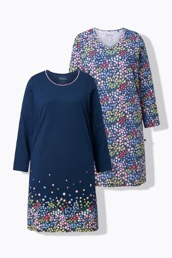 Plus size veliki brojevi Spavaćica dugih rukava 2 komada za punije