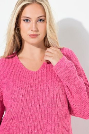 Plus size veliki brojevi Pulover dugih rukava V ovratnika za punije