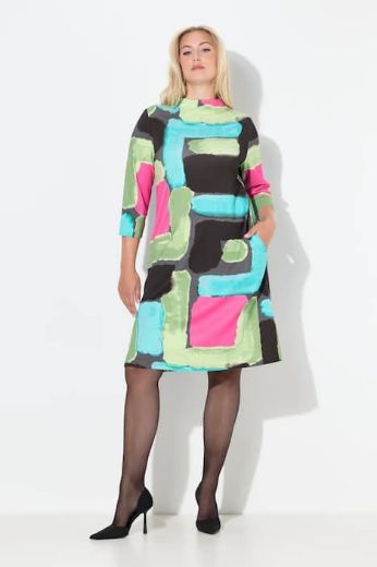 Plus size veliki brojevi Haljina 3/4 rukava A kroja za punije