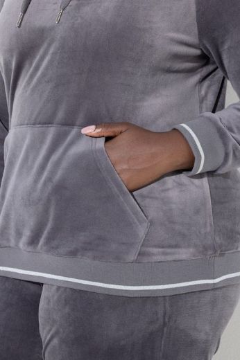 Plus size veliki brojevi Trenirka gornji dio  dugih rukava s kapuljačom za punije