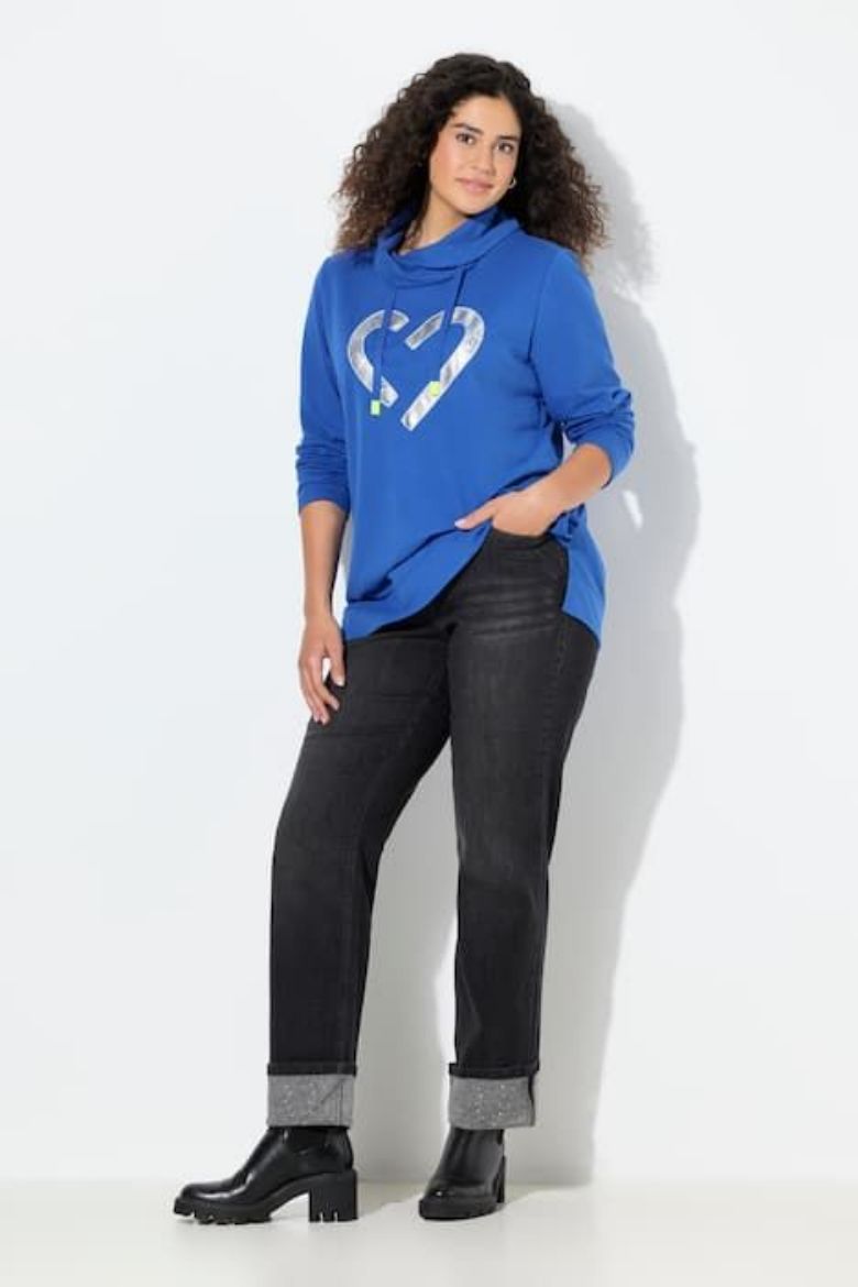 Plus size veliki brojevi Traperice širokih ravnih nogavica za punije