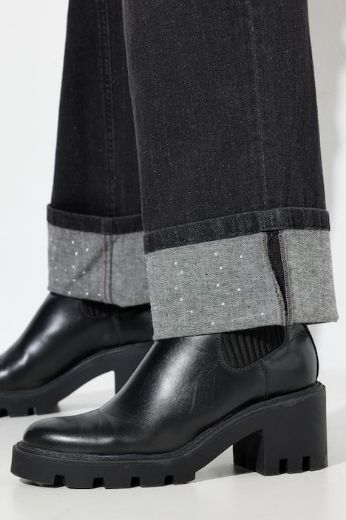 Plus size veliki brojevi Traperice širokih ravnih nogavica za punije