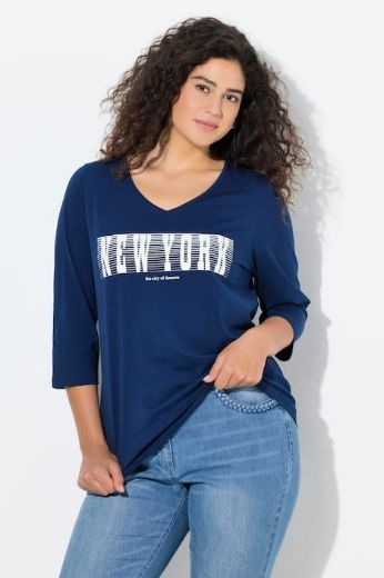 Plus size veliki brojevi Majica 3/4 rukava V ovratnika za punije