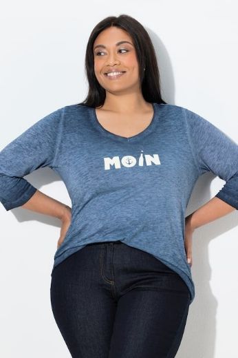 Plus size veliki brojevi Majica 3/4 rukava V ovratnika za punije