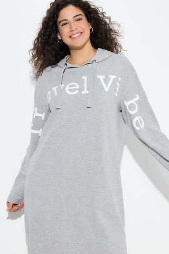 Plus size veliki brojevi Haljina midi dugih rukava s kapuljačom za punije