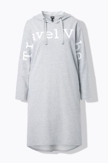 Plus size veliki brojevi Haljina midi dugih rukava s kapuljačom za punije