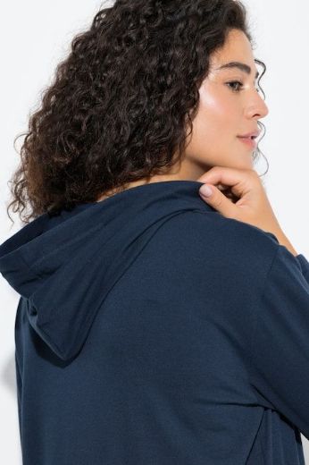 Plus size veliki brojevi Haljina midi dugih rukava s kapuljačom za punije