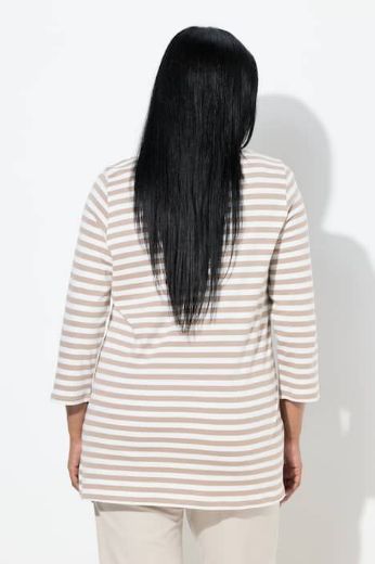 Plus size veliki brojevi Majica 3/4 rukava na pruge za punije