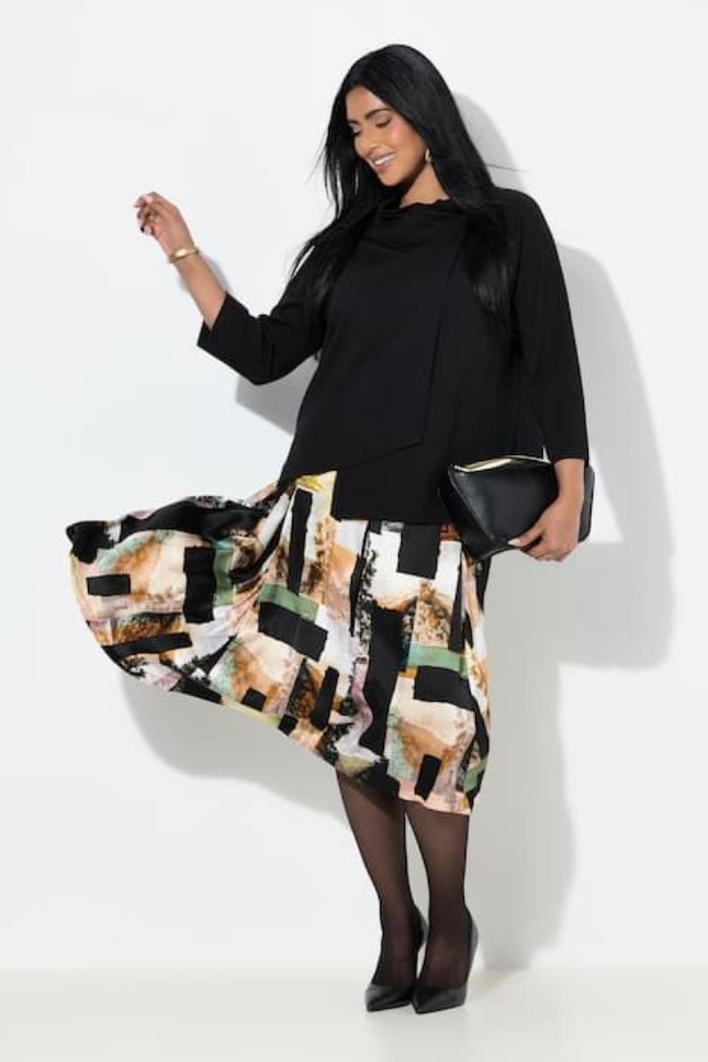 Plus size veliki brojevi Suknja midi A kroja za punije