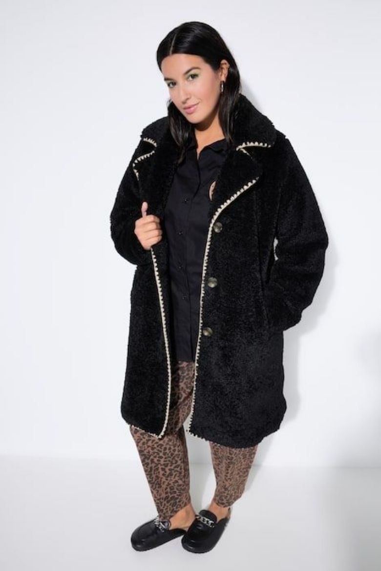 Plus size veliki brojevi Kaput od flisa A kroja za punije