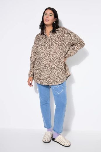 Plus size veliki brojevi Košulja dugih rukava dužeg kroja za punije