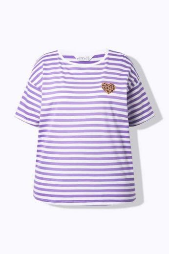 Plus size veliki brojevi Majica kratkih rukava na pruge za punije