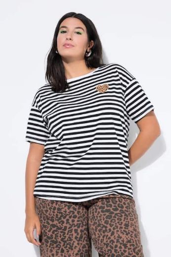 Plus size veliki brojevi Majica kratkih rukava na pruge za punije