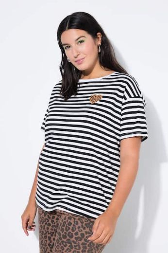 Plus size veliki brojevi Majica kratkih rukava na pruge za punije