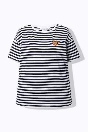 Plus size veliki brojevi Majica kratkih rukava na pruge za punije