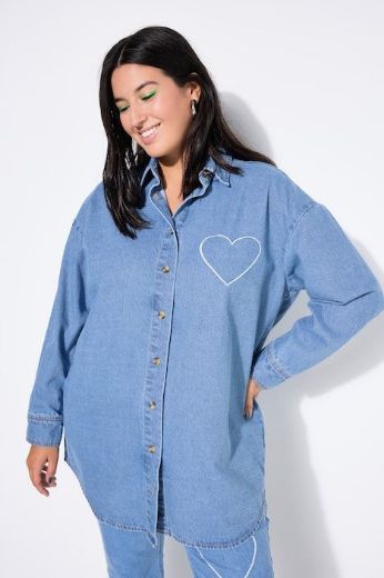 Plus size veliki brojevi Košulja traper šireg kroja za punije