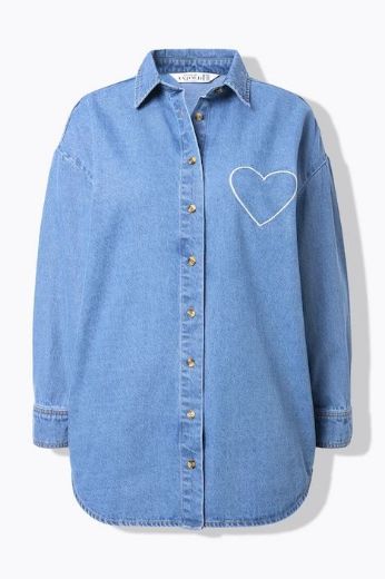 Plus size veliki brojevi Košulja traper šireg kroja za punije