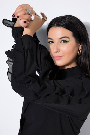 Plus size veliki brojevi Bluza dugih rukava na volane za punije