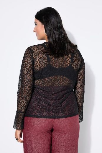 Plus size veliki brojevi Majica dugih rukava od prozirne čipke za punije