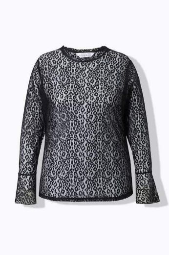 Plus size veliki brojevi Majica dugih rukava od prozirne čipke za punije