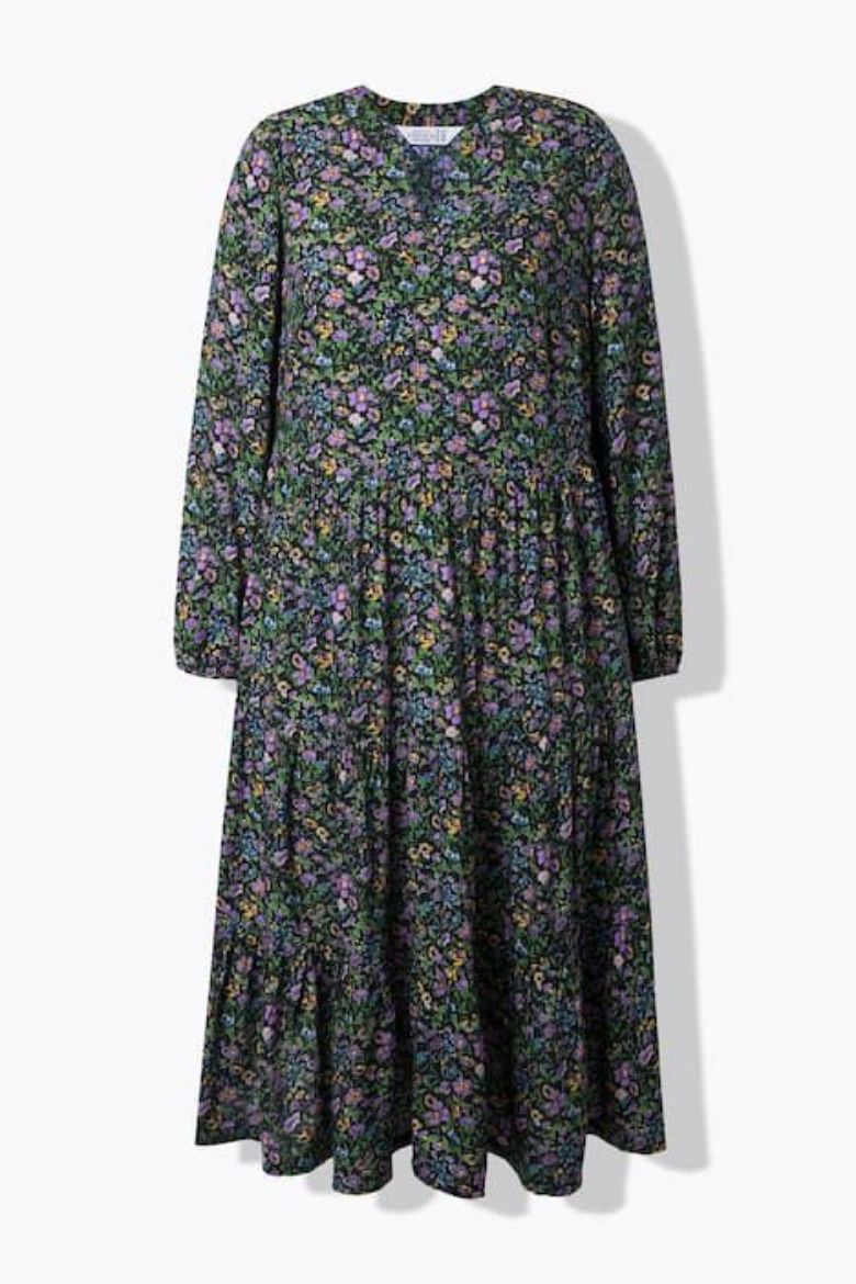 Plus size veliki brojevi Haljina dugih rukava A kroja za punije