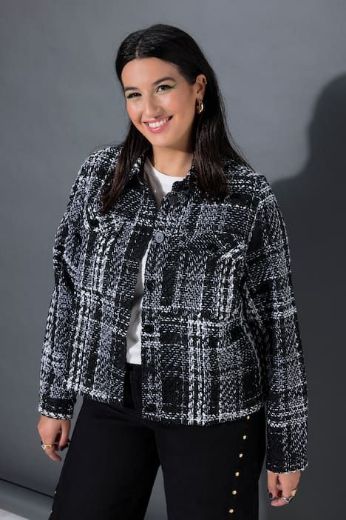 Plus size veliki brojevi Jakna lagana na kopčanje kraćeg kroja za punije