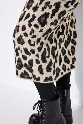 Plus size veliki brojevi Suknja midi s leopard uzorkom za punije